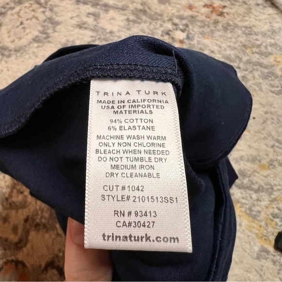 TRINA TURK Navy Flat Front‎ Shorts Size 2 - Picture 8 of 8